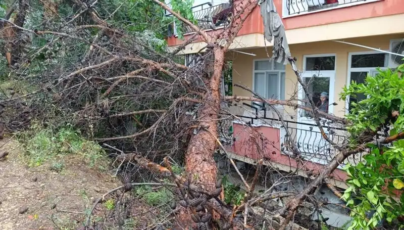 Yağışların Etkisi: Binanın Üzerine Devrilen Ağır Moloz Parçası